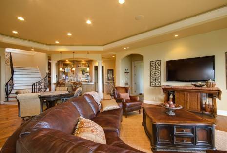 Game room with speakers, tv, and whole home audio systems Game room audio video houston and surround sound install
